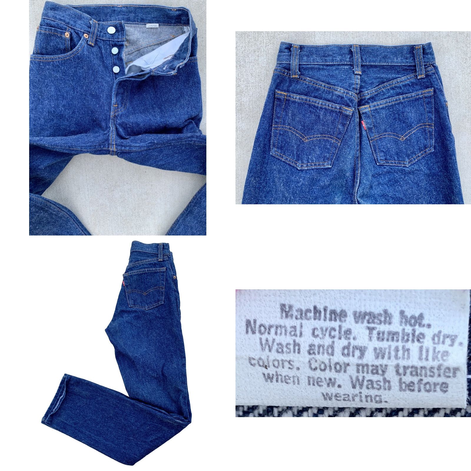 Levi's VINTAGE Levi's Button Fly 501 Jeans Junior Size 3 23" Waist 30" Inseam Blue Mens Womens Boys Girls Size 26" / US 2 / IT 38 - 9 Thumbnail