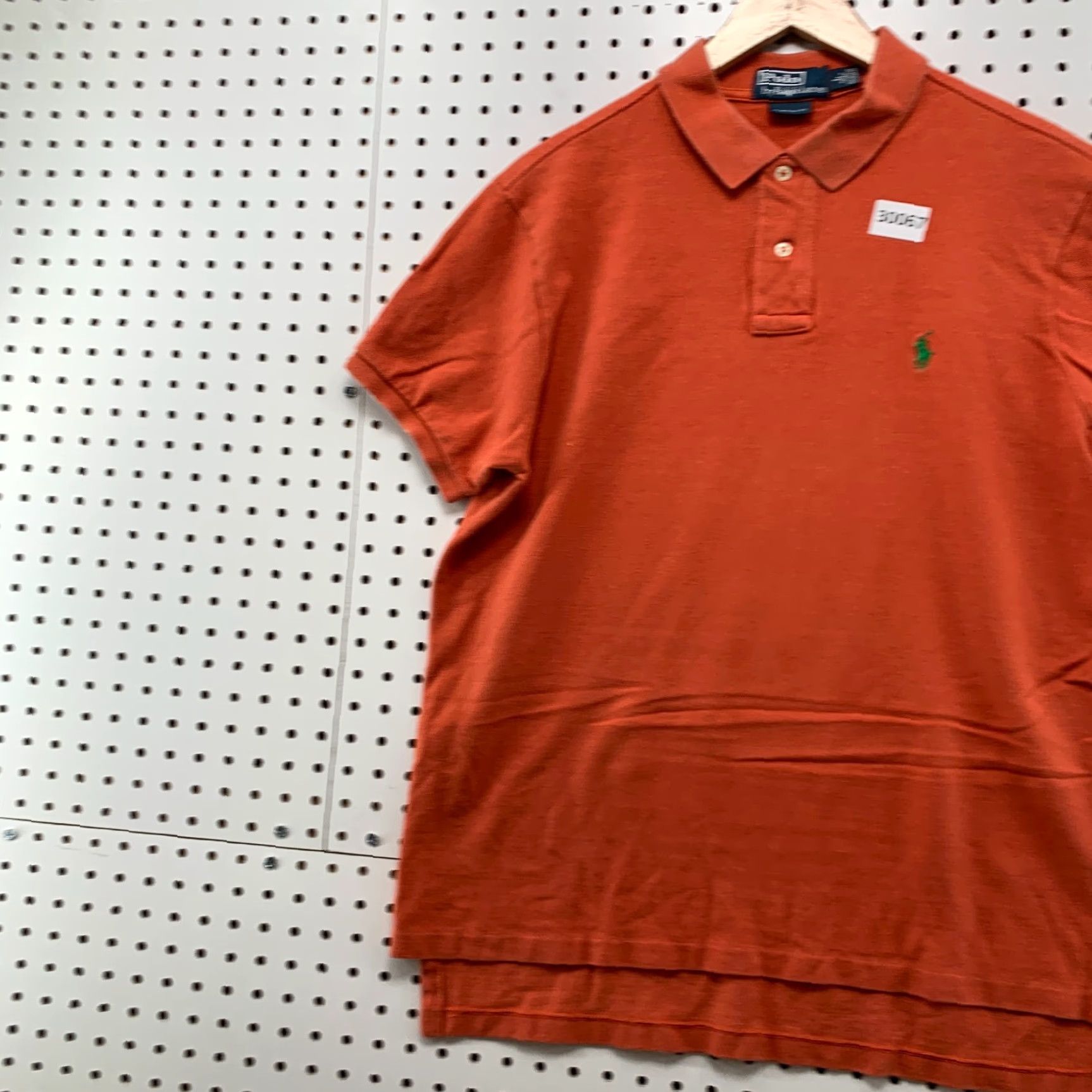 Polo Ralph Lauren VINTAGE Polo Ralph Lauren Polo Shirt Mens Large Orange Solid Short Sleeve Casual Fit Green Pony Size US L / EU 52-54 / 3 - 3 Thumbnail