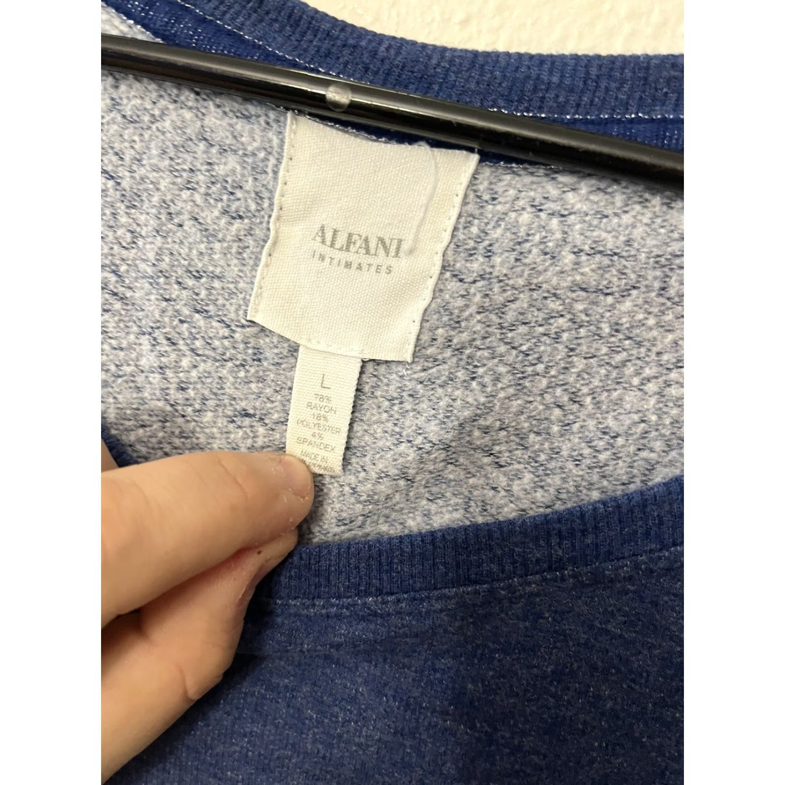 Alfani Alfani Intimates Top Women's Pajama Long Sleeve Blue L Size L / US 10 / IT 46 - 2 Thumbnail