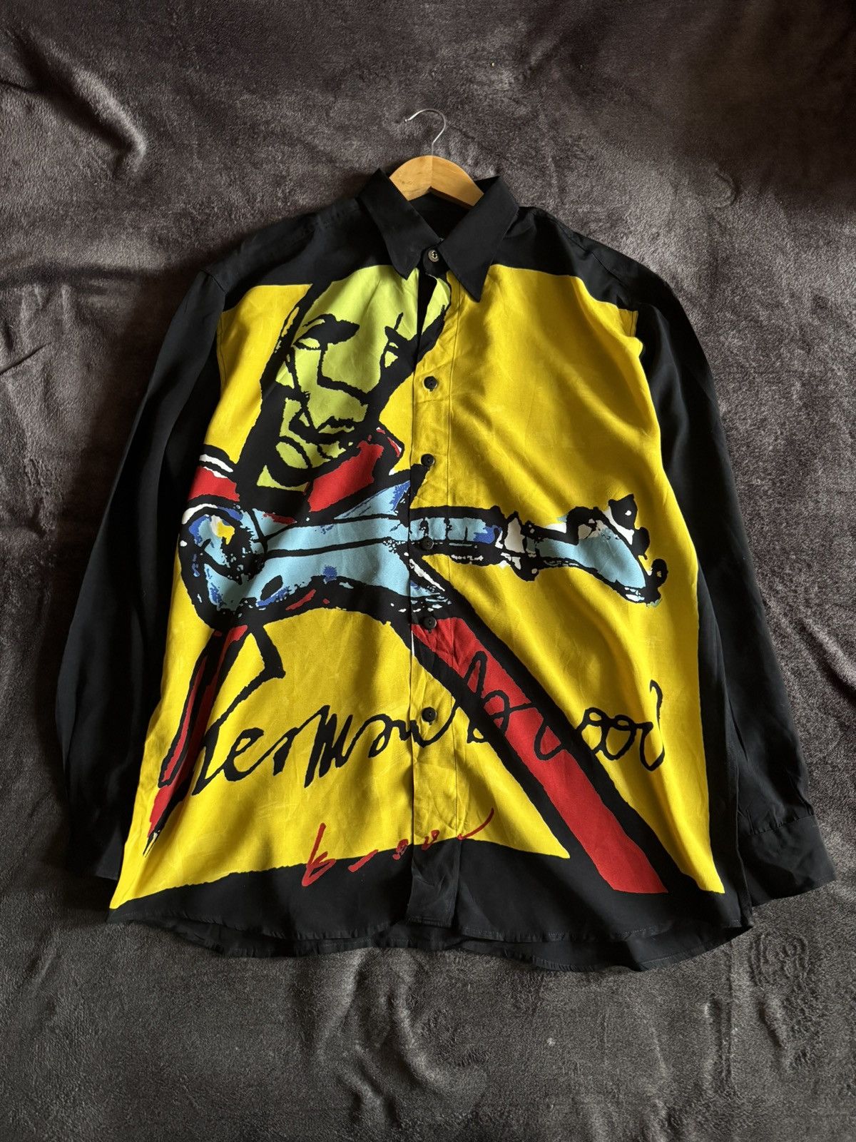 Japanese Brand Herman Brood vintage 1994 Guitarman blouse shirt Merch Size US XL / EU 56 / 4 - 1 Thumbnail