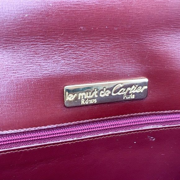Cartier Cartier Deep Red Leather Envelope Clutch Size ONE SIZE - 5 Thumbnail