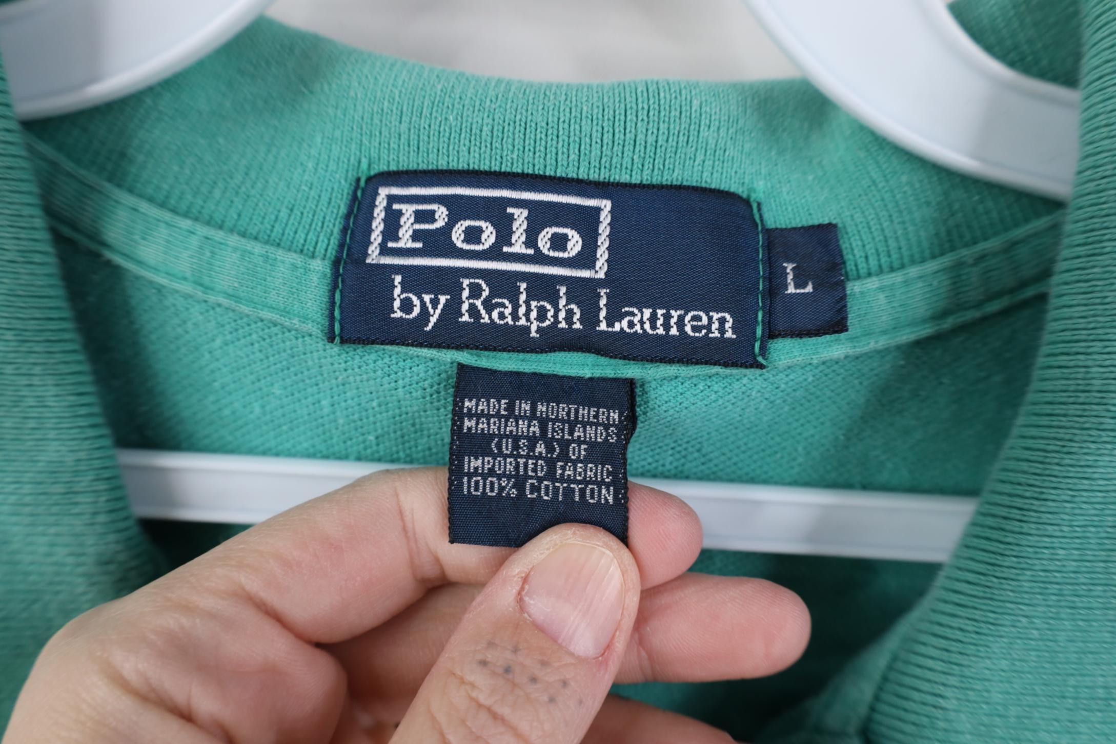 Polo Ralph Lauren Vintage 90s Ralph Lauren Pique Cotton Knit Golf Polo Teal Size US L / EU 52-54 / 3 - 7 Thumbnail