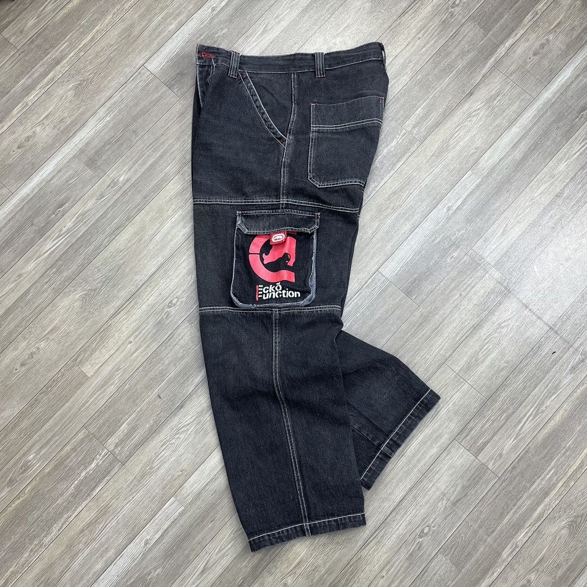 Ecko Unltd. × JNCO × Vintage Y2K Vintage Ecko Unltd Baggy Cargo Jeans Size US 33 - 7 Thumbnail
