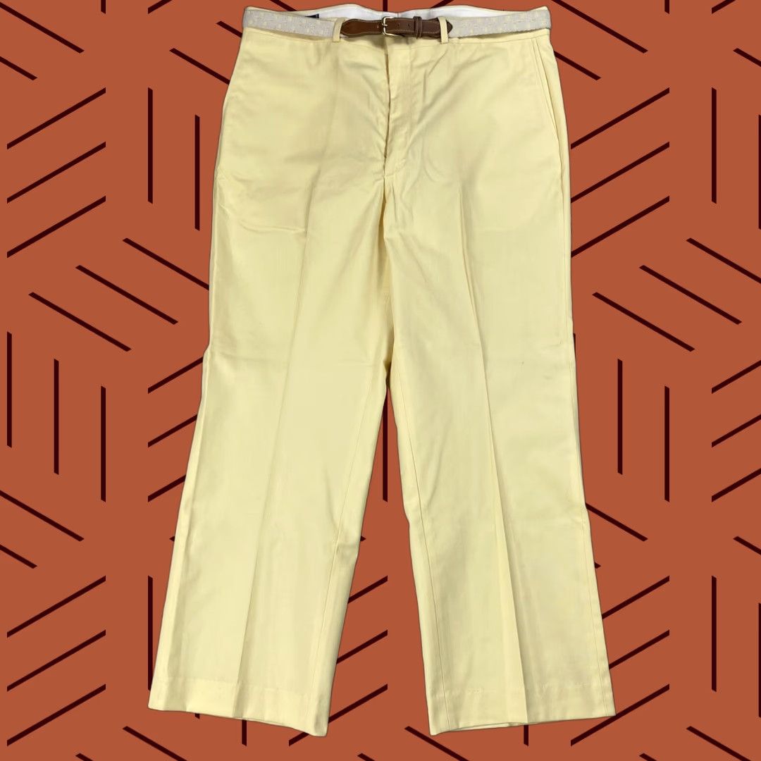 Farah VINTAGE Farah GOLF PANTS WITH BELT Mens 36x30 Yellow USA Cotton Polyester CADDYSHACK Style 1970s Straight Leg Mens Size US 36 / EU 52 - 1 Thumbnail