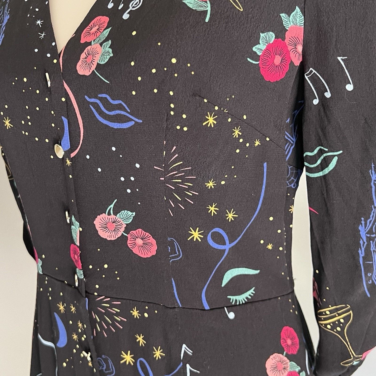 Other NWT RARE Emily & Fin XS Felicity Long Flare Party Dress Size XS / US 0-2 / IT 36-38 - 8 Thumbnail