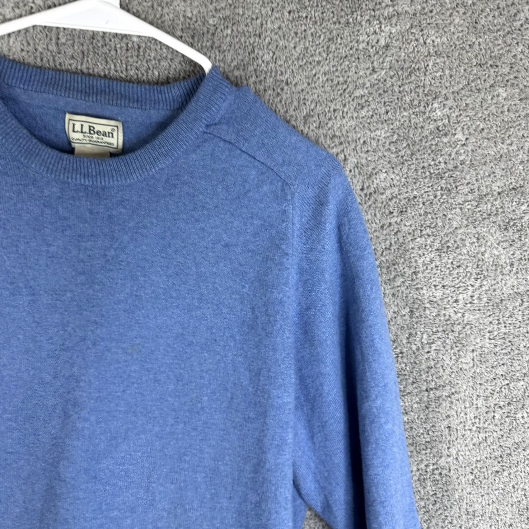 Vintage LL Bean Sweater Mens Medium Blue Cotton Cashmere Crewneck Knit Pullover Size US M / EU 48-50 / 2 - 4 Thumbnail