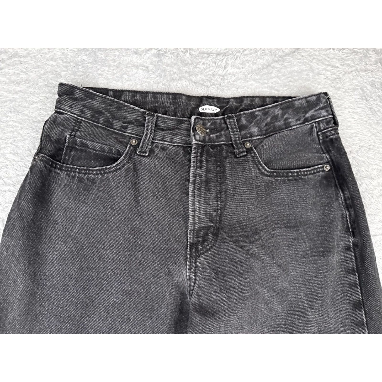Old Navy VINTAGE Old Navy Jeans Womens 4 Black Charcoal Straight Leg Zip Fly Denim Five Pocket Size 27" / US 4 / IT 40 - 4 Thumbnail