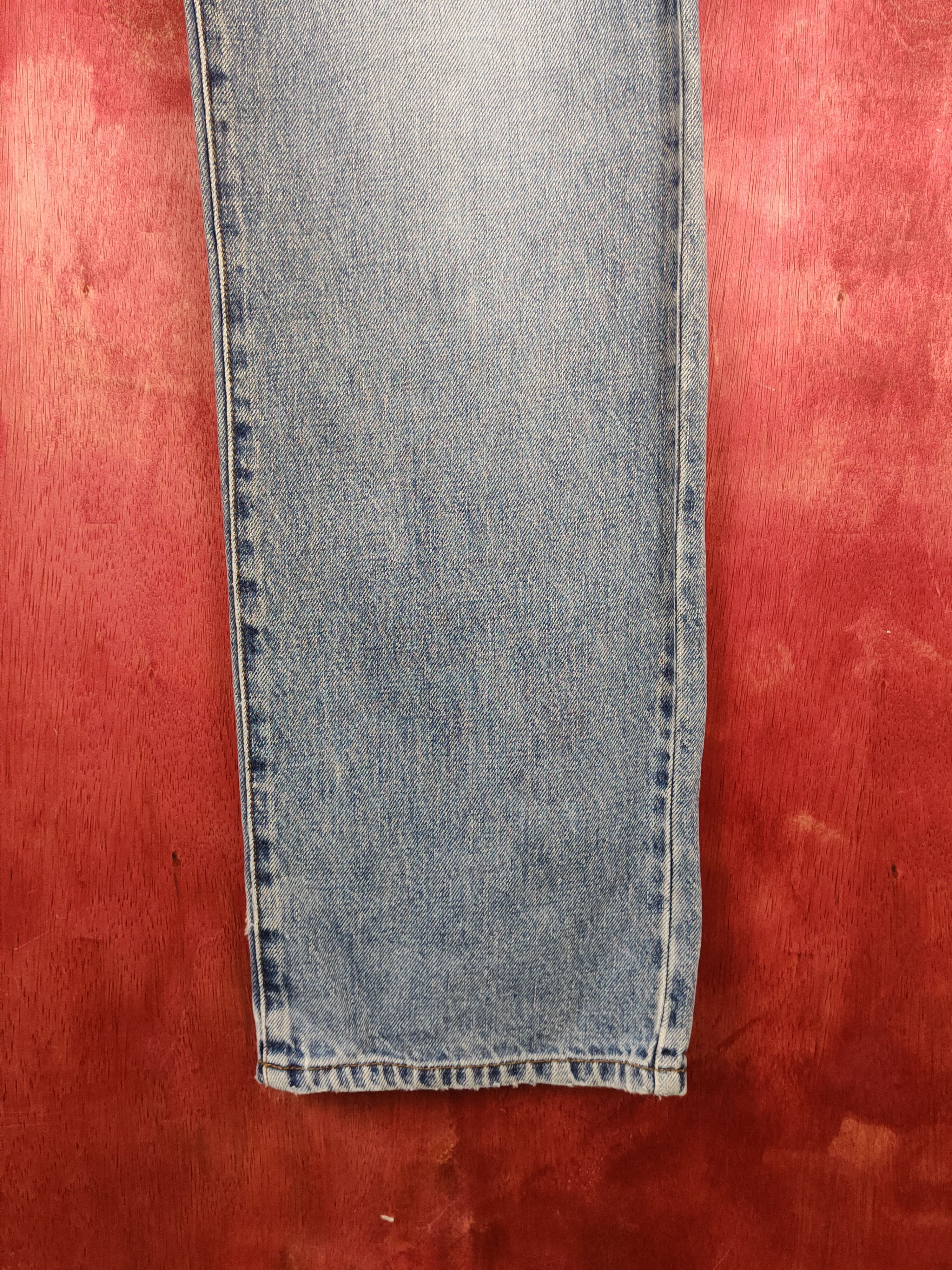 Japanese Brand Topvalu Blue Distressed Ripped Jeans #S2143 Size US 35 - 7 Thumbnail
