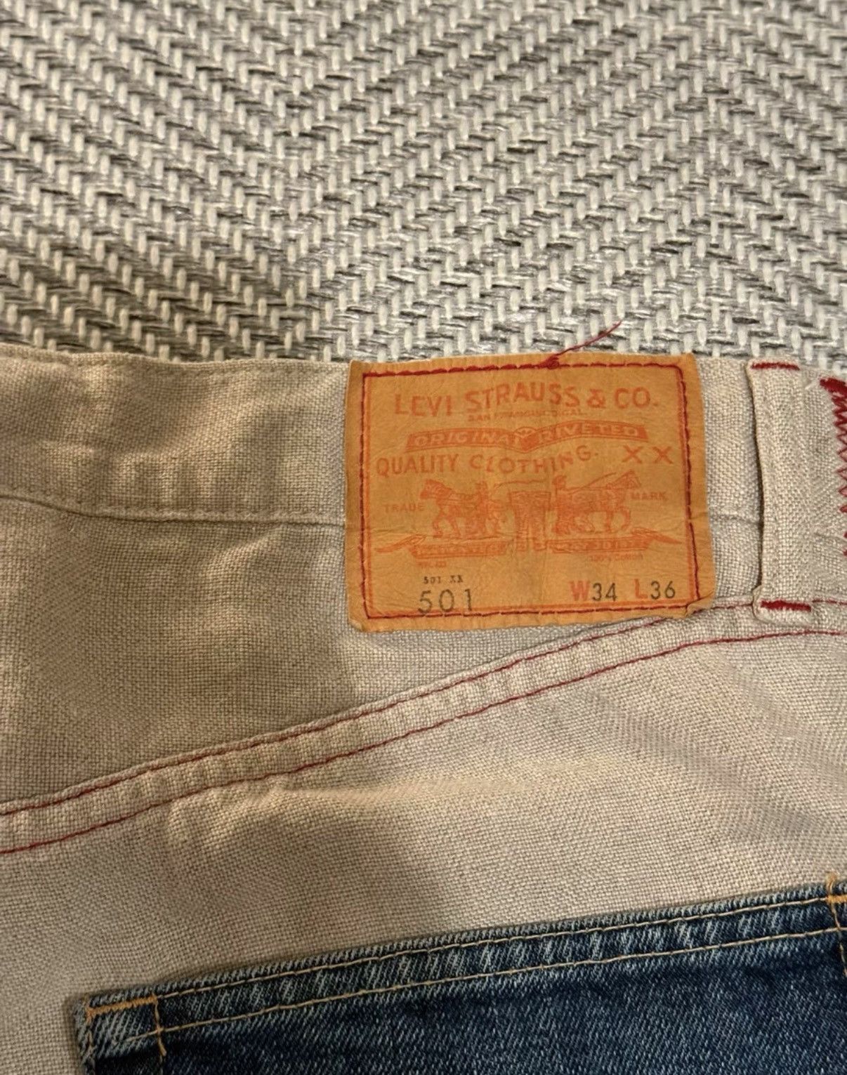 Levi's Levi’s MAN Cotton Linen Panel Deconstructed Jeans K24 Size US 34 / EU 50 - 7 Thumbnail