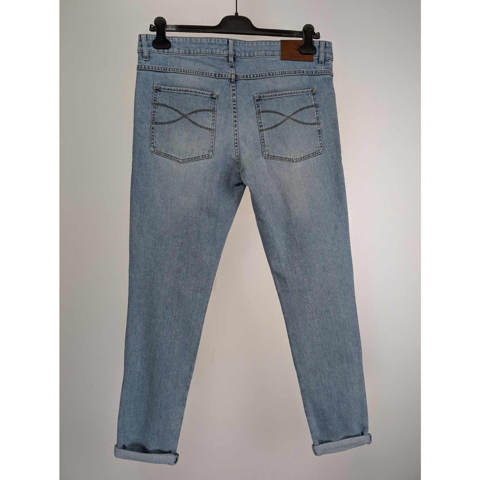 Brunello Cucinelli o1rshd1 Skinny Fit Denim Jean in Blue Size US 36 / EU 52 - 8 Thumbnail