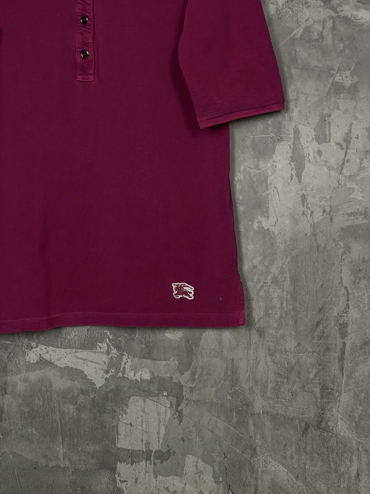 Burberry Burberry Brit Very Rare Y2K Purple Long Sleeve Polo T shirt Size L / US 10 / IT 46 - 6 Thumbnail