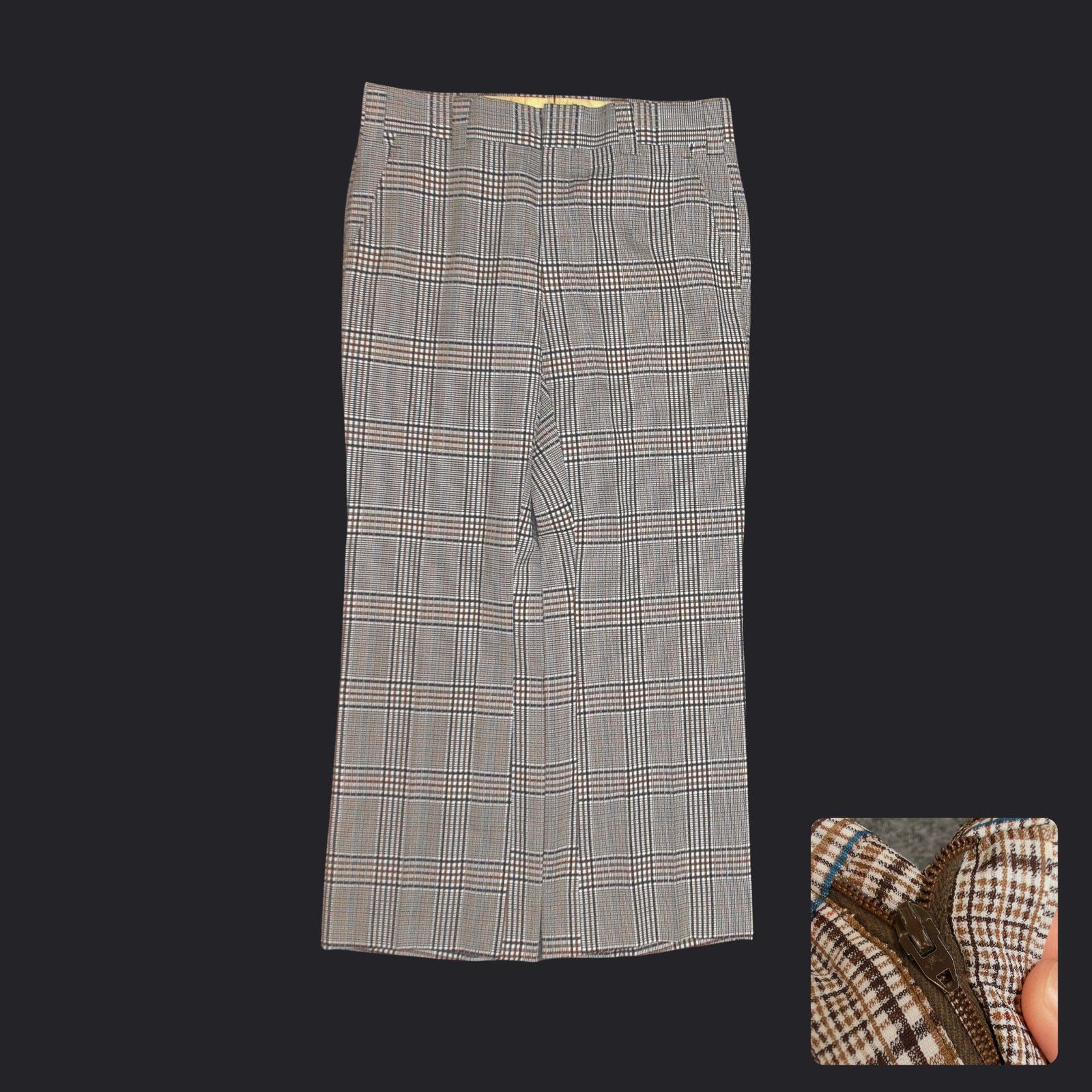 Vintage Vintage 70s Prince of Wales Glen Plaid Trousers Scovill 34 Size US 34 / EU 50 - 1 Thumbnail
