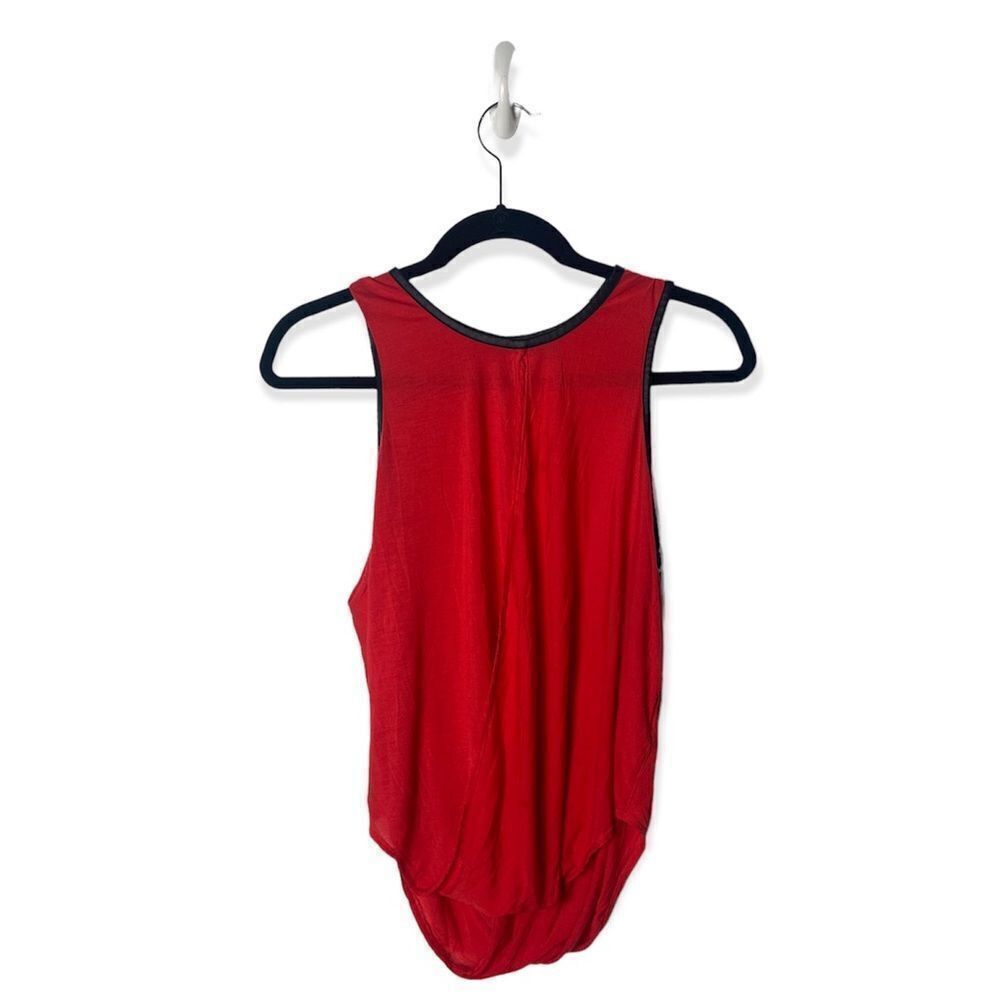 Guess G by Guess Red Sleeveless Draped Front Blouse XS – Open Fron Size XS / US 0-2 / IT 36-38 - 2 Thumbnail