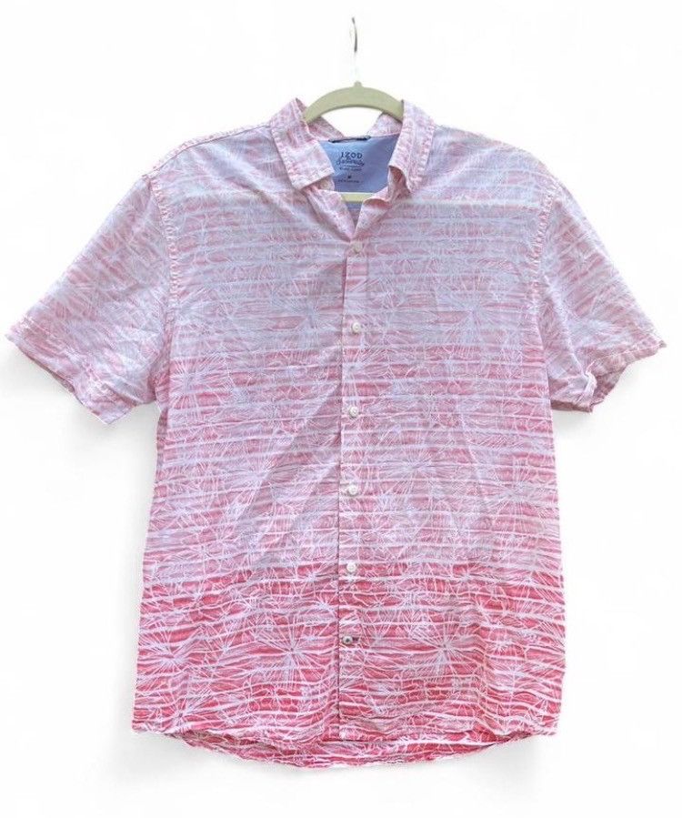 Izod Izod Saltwater Red Shade Fade Pattern Button-Up Shirt Size M Size US M / EU 48-50 / 2 - 1 Thumbnail