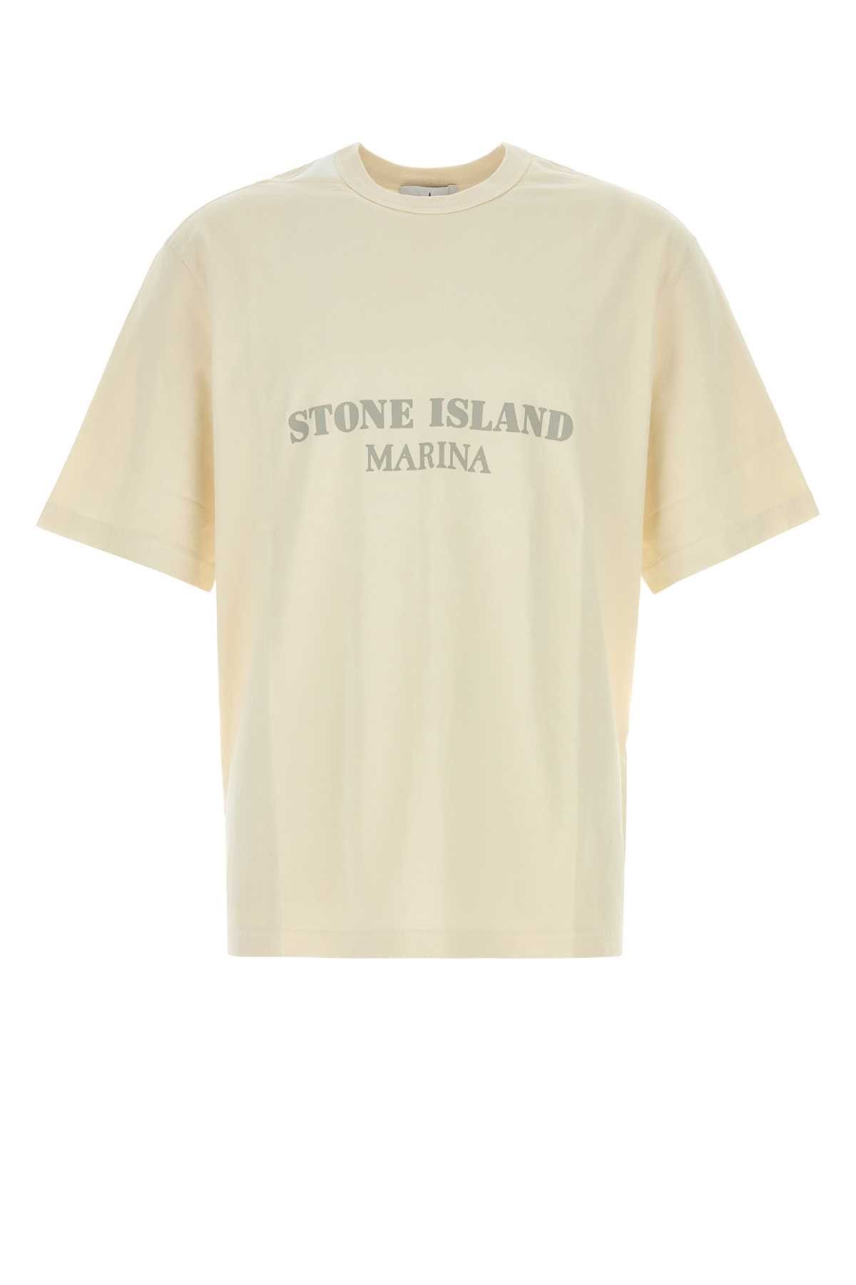 Stone Island Cream Cotton T-Shirt Size US M / EU 48-50 / 2 - 1 Thumbnail