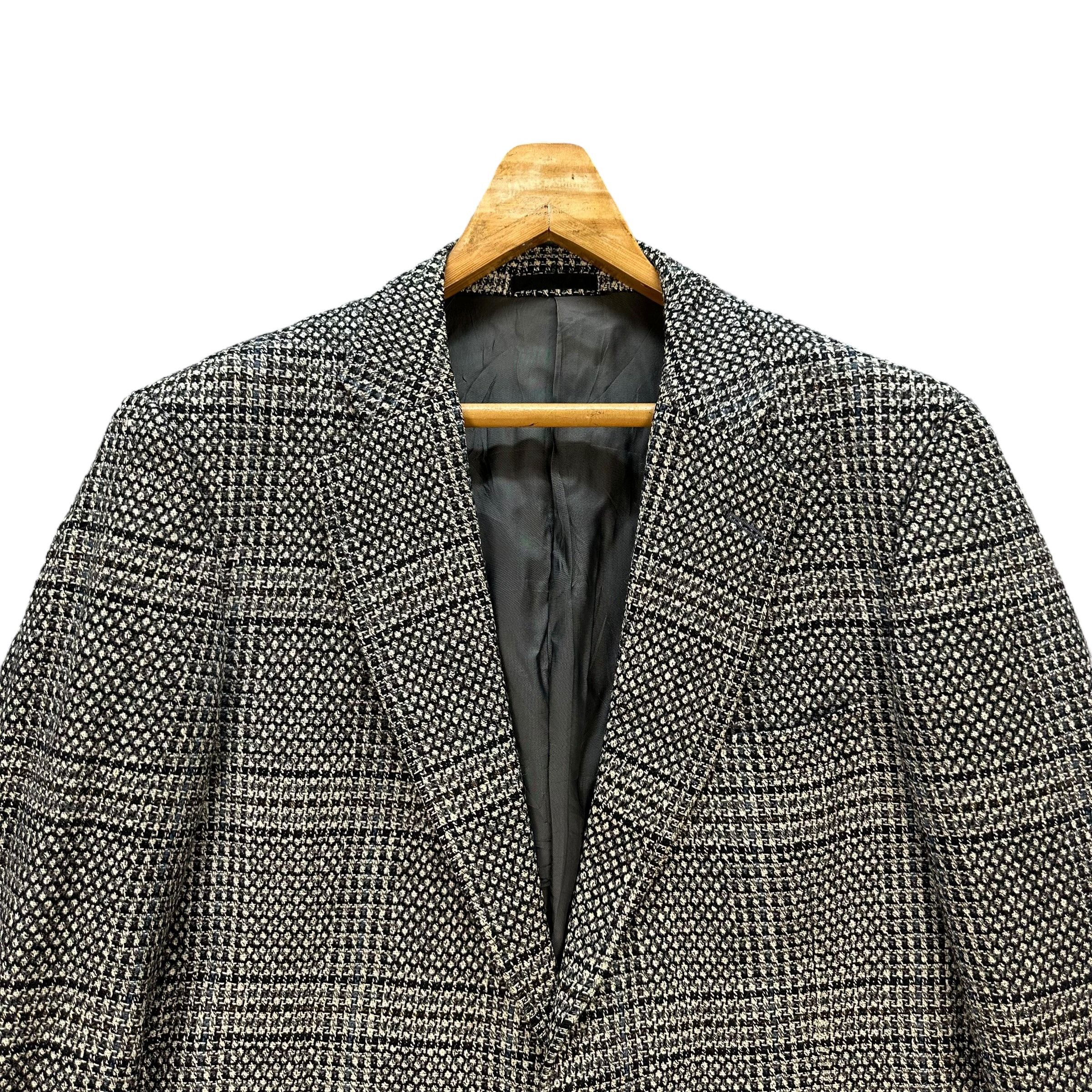 Burberry BURBERRYS Honeycomb Houndstooth Pattern Wool Blazer A43-0991 Size 44R - 2 Thumbnail