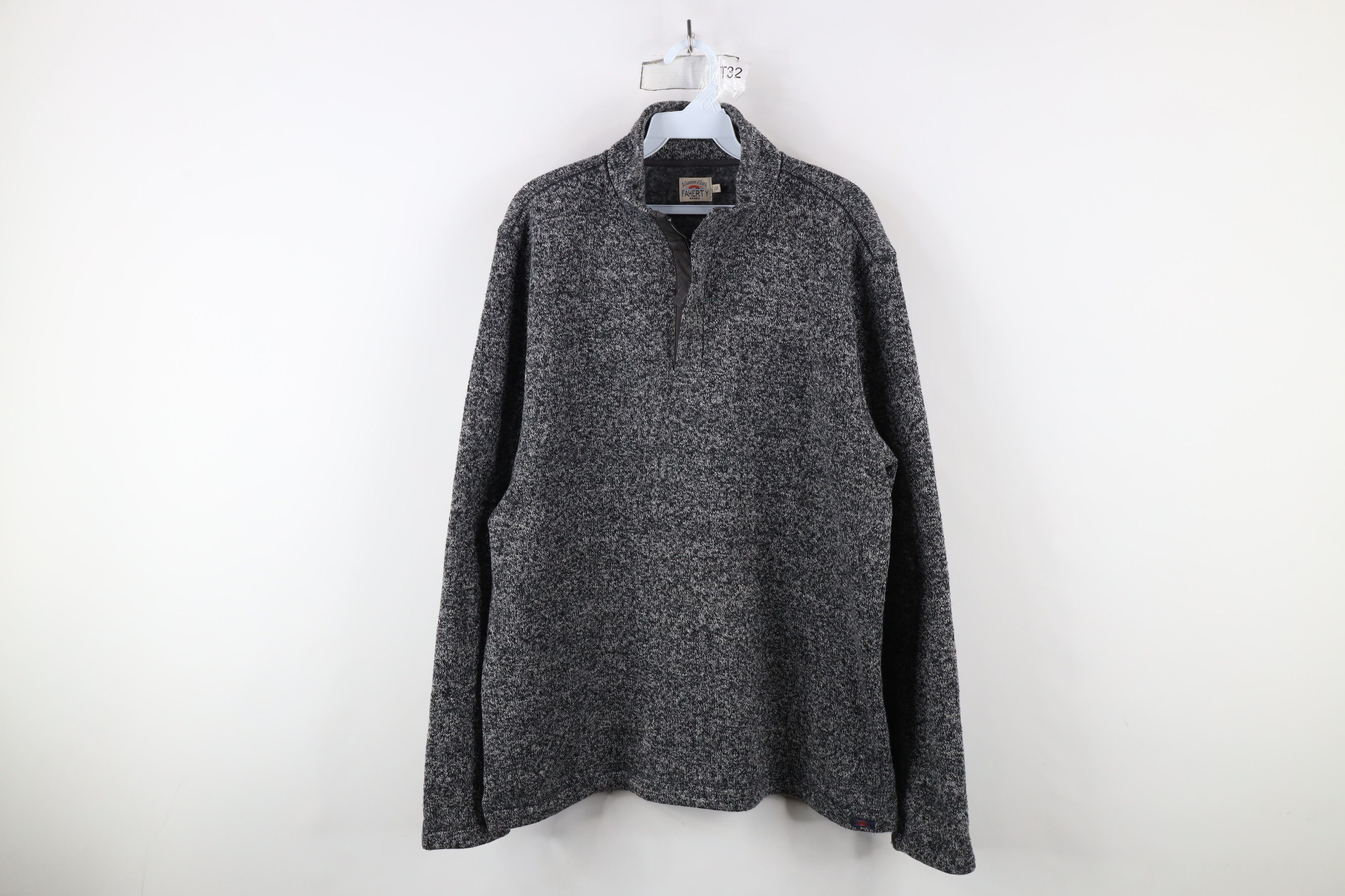 Faherty × Vintage Faherty Brand Fleece Knit 1/4 Zip Pullover Sweater Gray Size US XL / EU 56 / 4 - 1 Thumbnail
