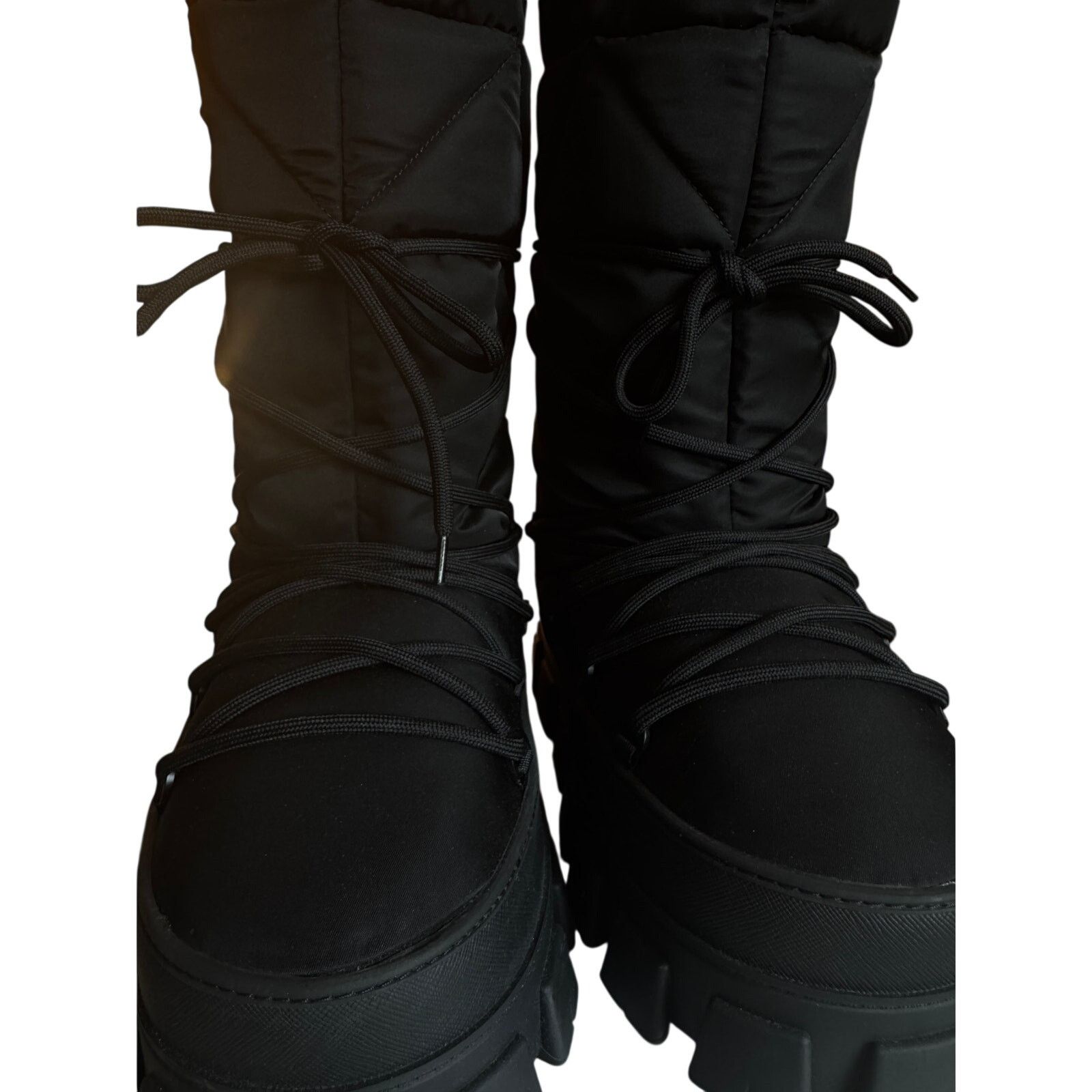 Prada Prada Women's Black Recycled Nylon Moon Boots Size US 12 / EU 45 - 6 Thumbnail