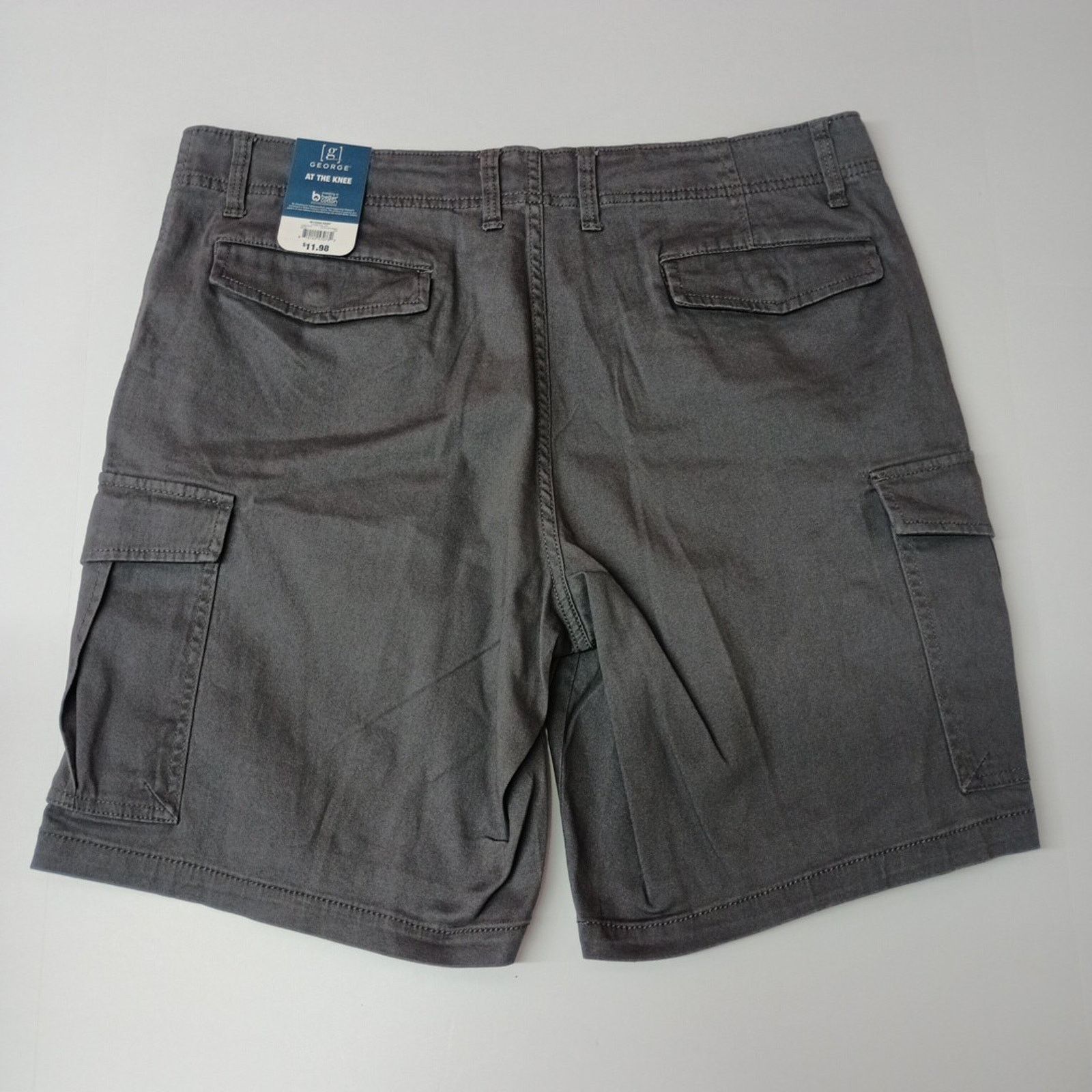 George George Cargo Shorts Men's Size 36 Gray Flat Front 10" Inseam Size US 36 / EU 52 - 4 Thumbnail