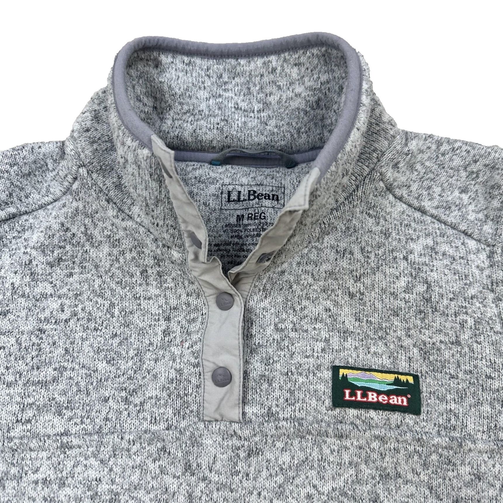 Vintage LL Bean Pullover Womens Medium Gray Fleece Sweater Outdoor 1/4 Zip Cozy Hiking Size M / US 6-8 / IT 42-44 - 4 Thumbnail