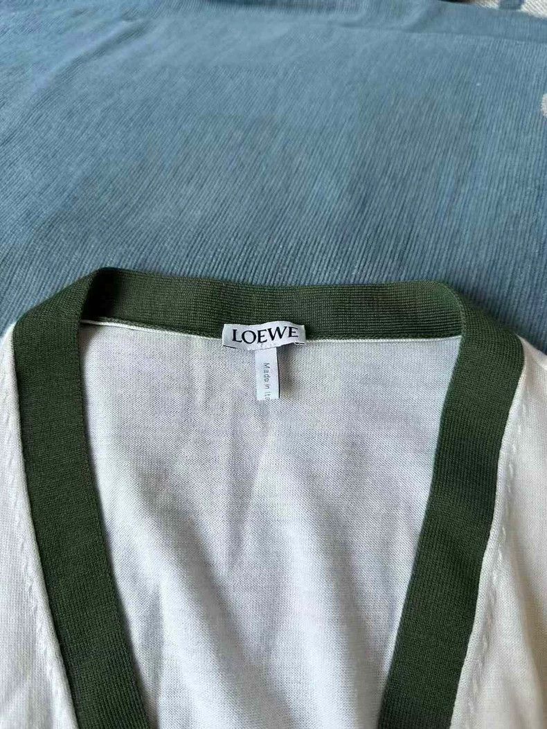 Loewe LOEWE White and green thin cardigan Size L / US 10 / IT 46 - 3 Thumbnail