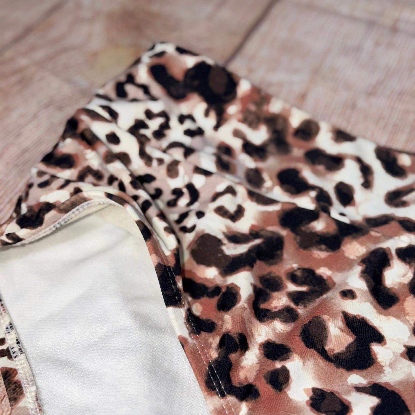Other Time and Tru Leopard Print High-Waisted 1X Swim Bottoms Size ONE SIZE - 4 Thumbnail