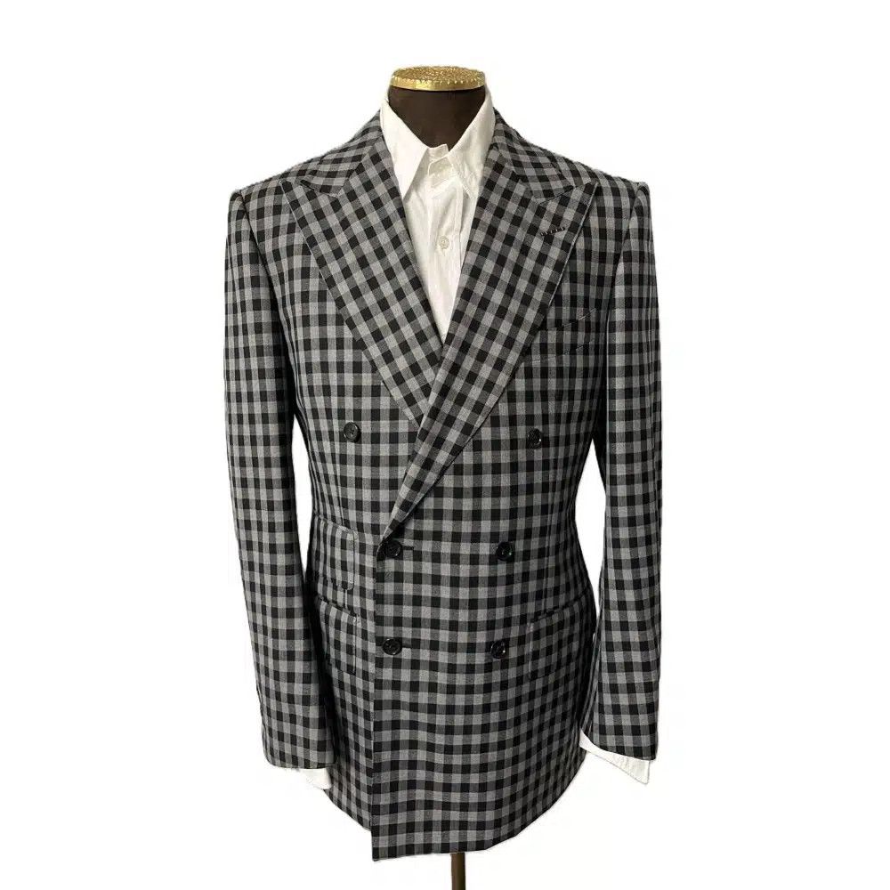 Tom Ford o1loc1c0925 11CD40 Double breasted Jacket in White/Black Size US M / EU 48-50 / 2 - 1 Preview