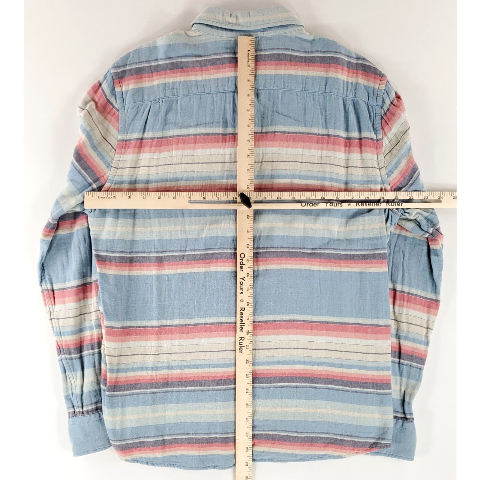 Faherty Faherty Flannel Button Up Shirt Striped Long Sleeve Mens L Multicolor Blue Pink White Shirt Mens L Size US L / EU 52-54 / 3 - 6 Thumbnail