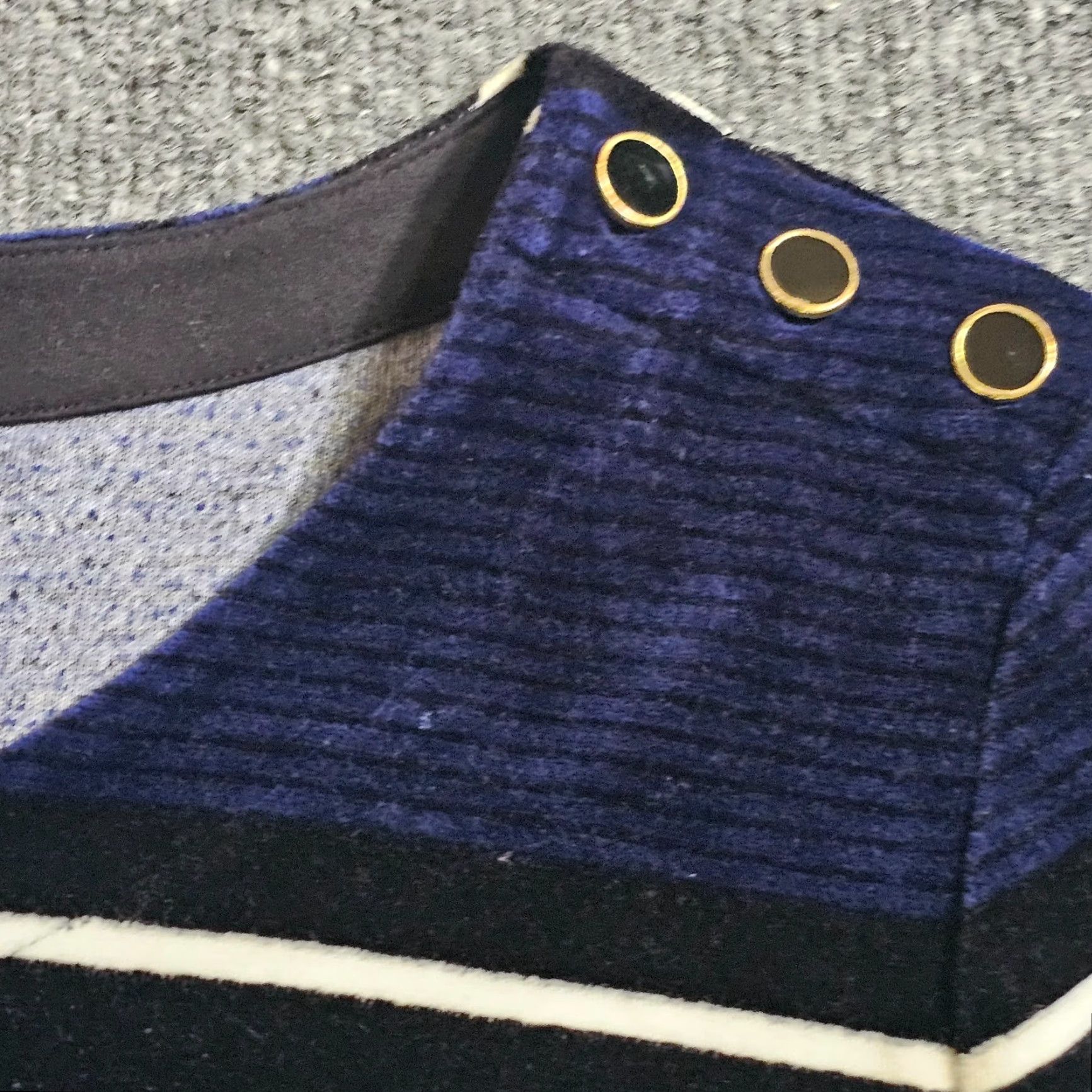 Talbots Talbots Sweater Womens 2X Blue White Velour Striped 3/4 Sleeve Casual Pullover Size XXL / US 16-18 / IT 52-54 - 3 Thumbnail