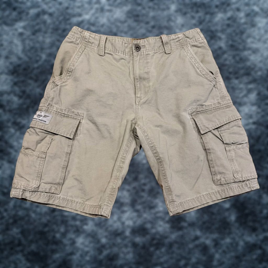 JNCO VINTAGE JNCO Cargo Shorts Men 34 Beige Tan Khaki 90s Grunge Hip Hop Skate Pockets Cargo Pocket Mens Size US 34 / EU 50 - 1 Thumbnail