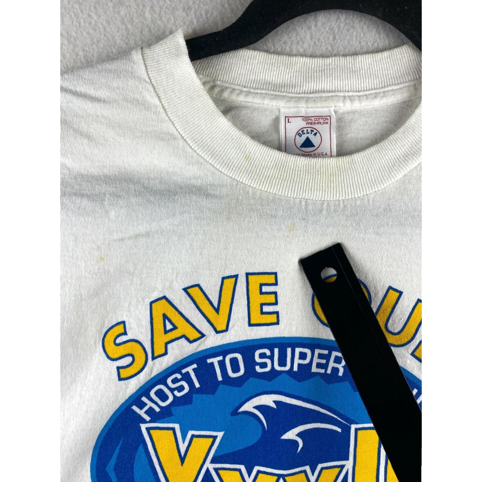 Delta VINTAGE Delta Shirt Mens L White 1998 90s Super Bowl Football Logo Size US L / EU 52-54 / 3 - 6 Thumbnail