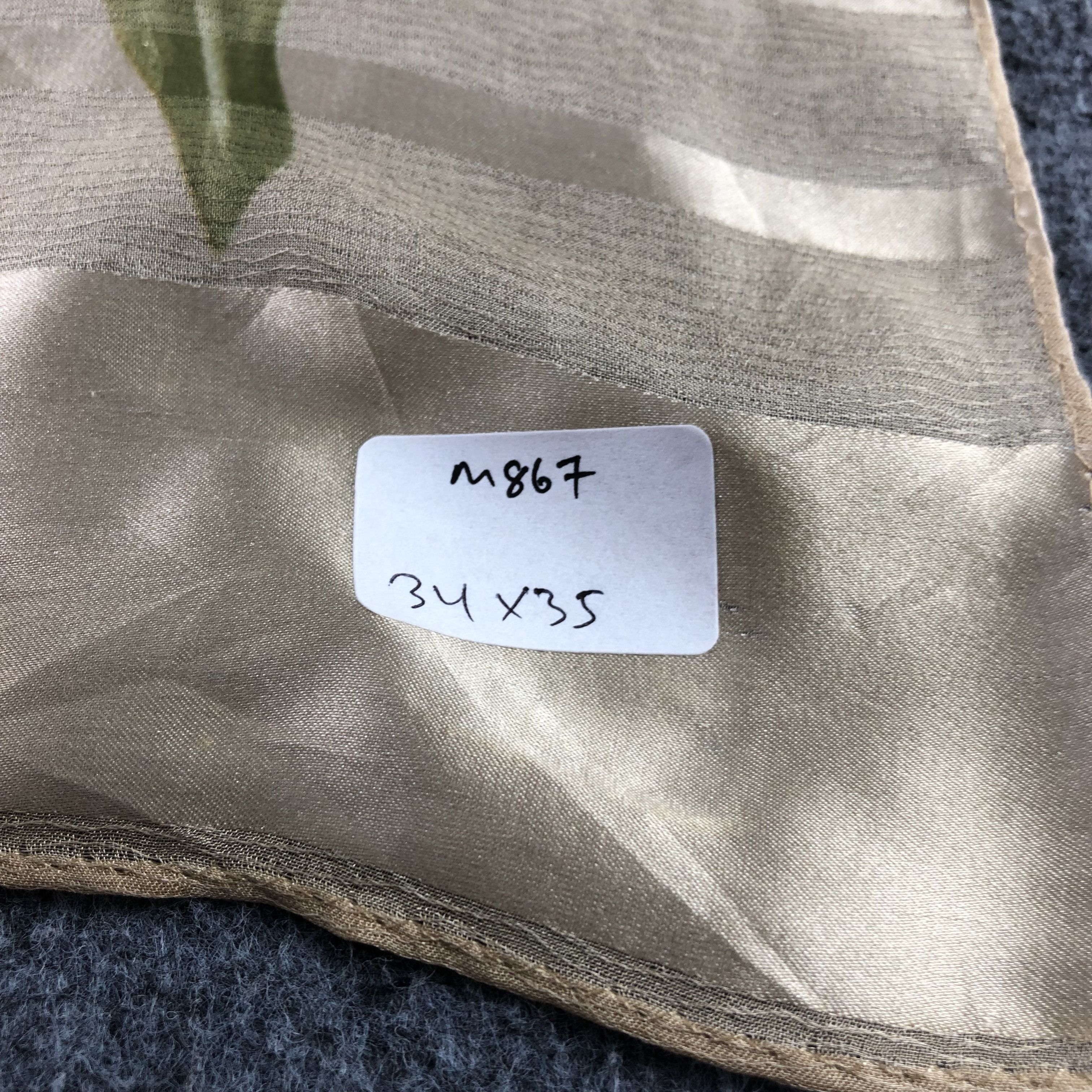 Vintage Floral Slit Thread Silk Scarf M867 Size ONE SIZE - 5 Thumbnail