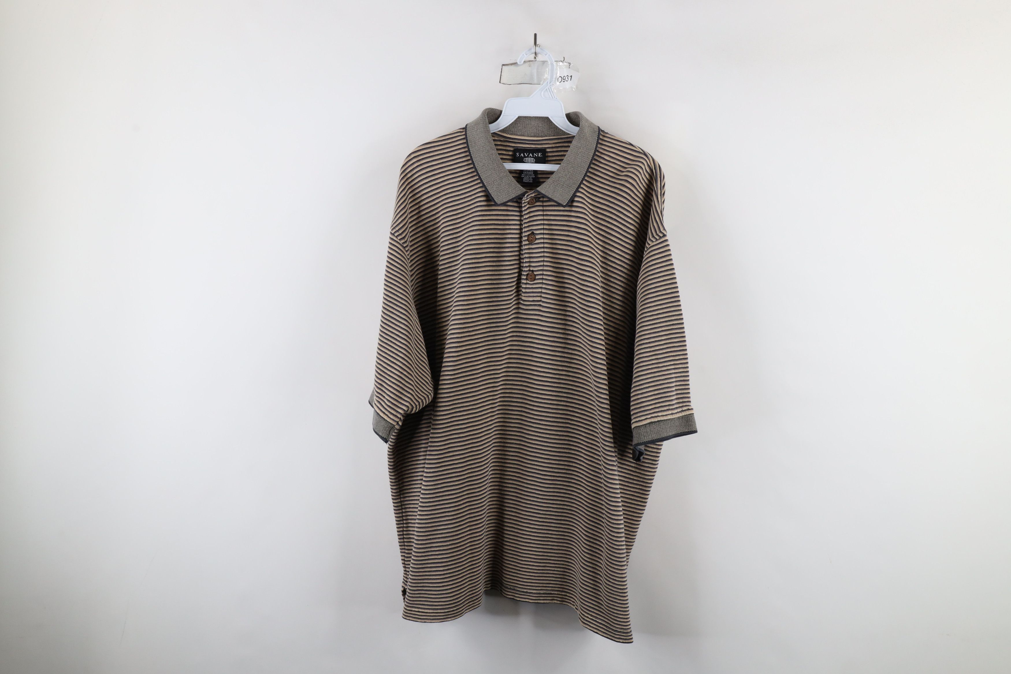 Vintage Vintage 90s Streetwear Striped Ribbed Knit Golf Polo Shirt Size US XXL / EU 58 / 5 - 1 Thumbnail