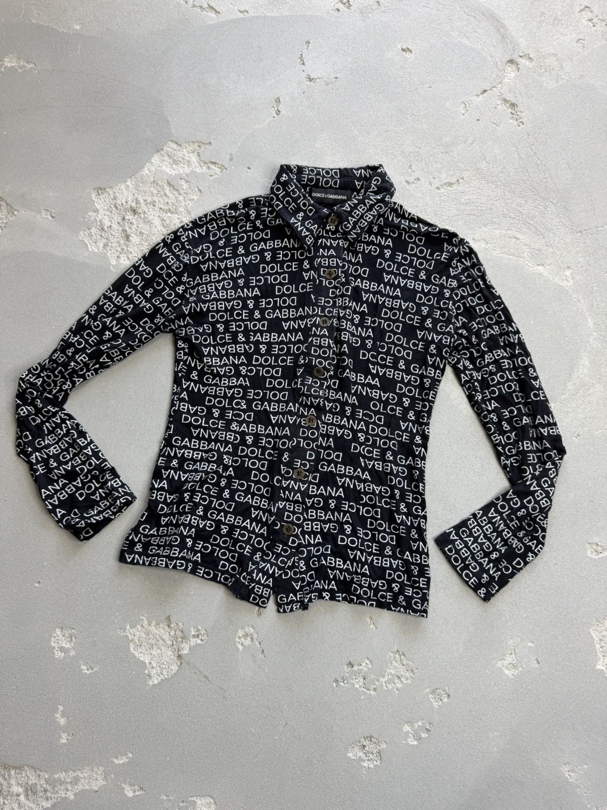 Other Vintage Dolce&Gabbana Monogram Big Logo Shirts S-M Size S / US 4 / IT 40 - 1 Thumbnail