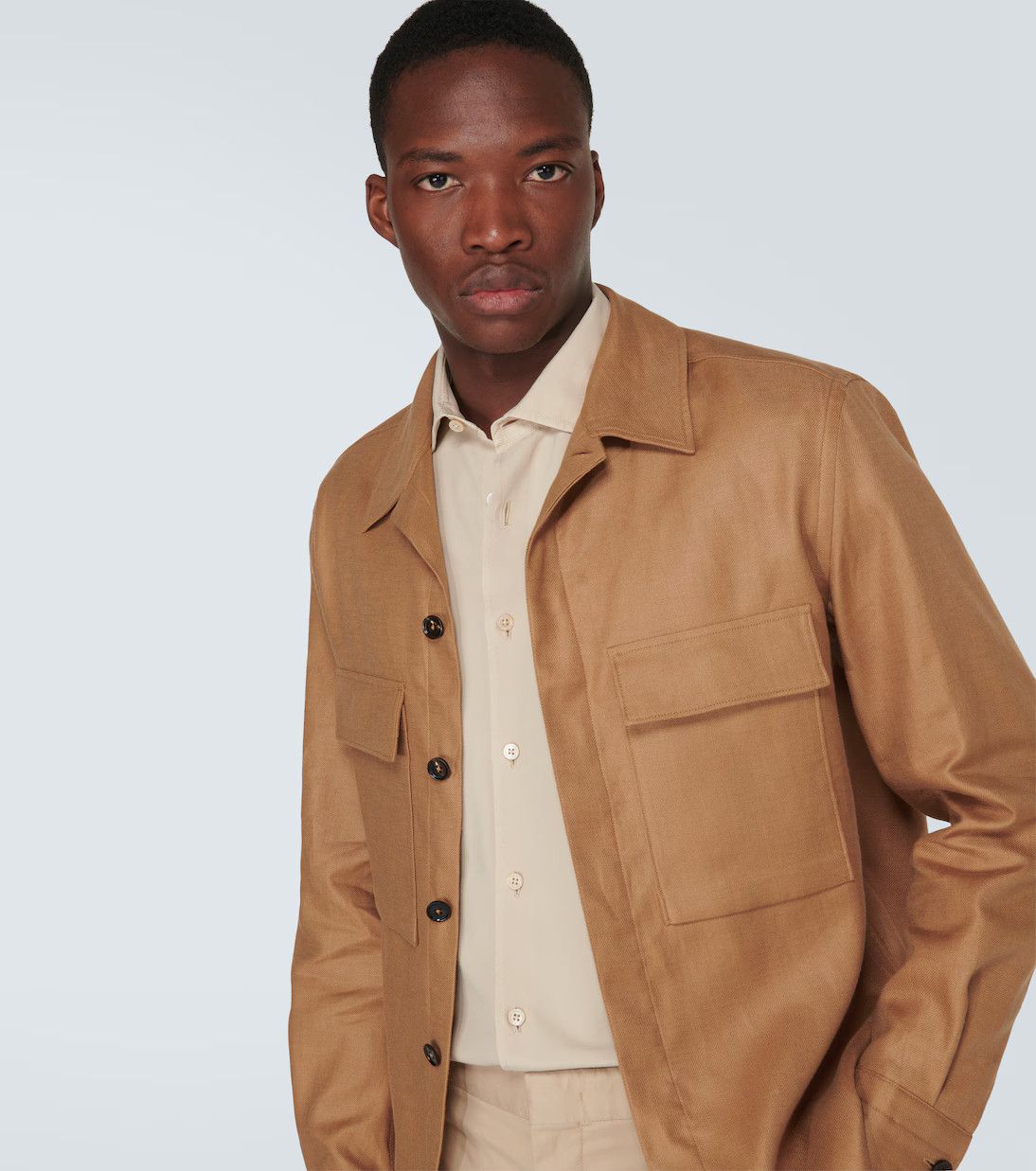 Ermenegildo Zegna o1s1rm0325 RUDX42A7 Shirt in Beige Size US L / EU 52-54 / 3 - 5 Thumbnail