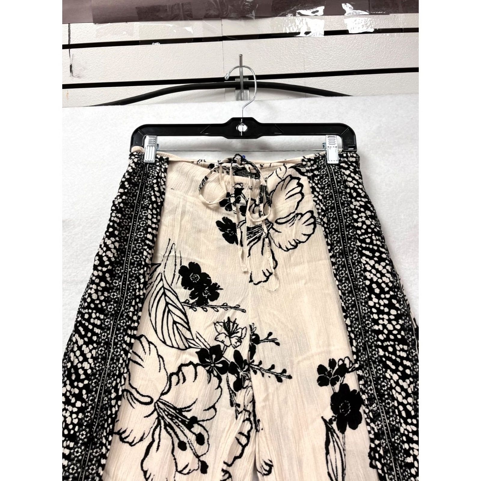 Vintage Rewash Large Floral Print Rayon Pants Womens L Beige Floral Rayon Pants Womens L Size 36" / US 14 / IT 50 - 5 Thumbnail