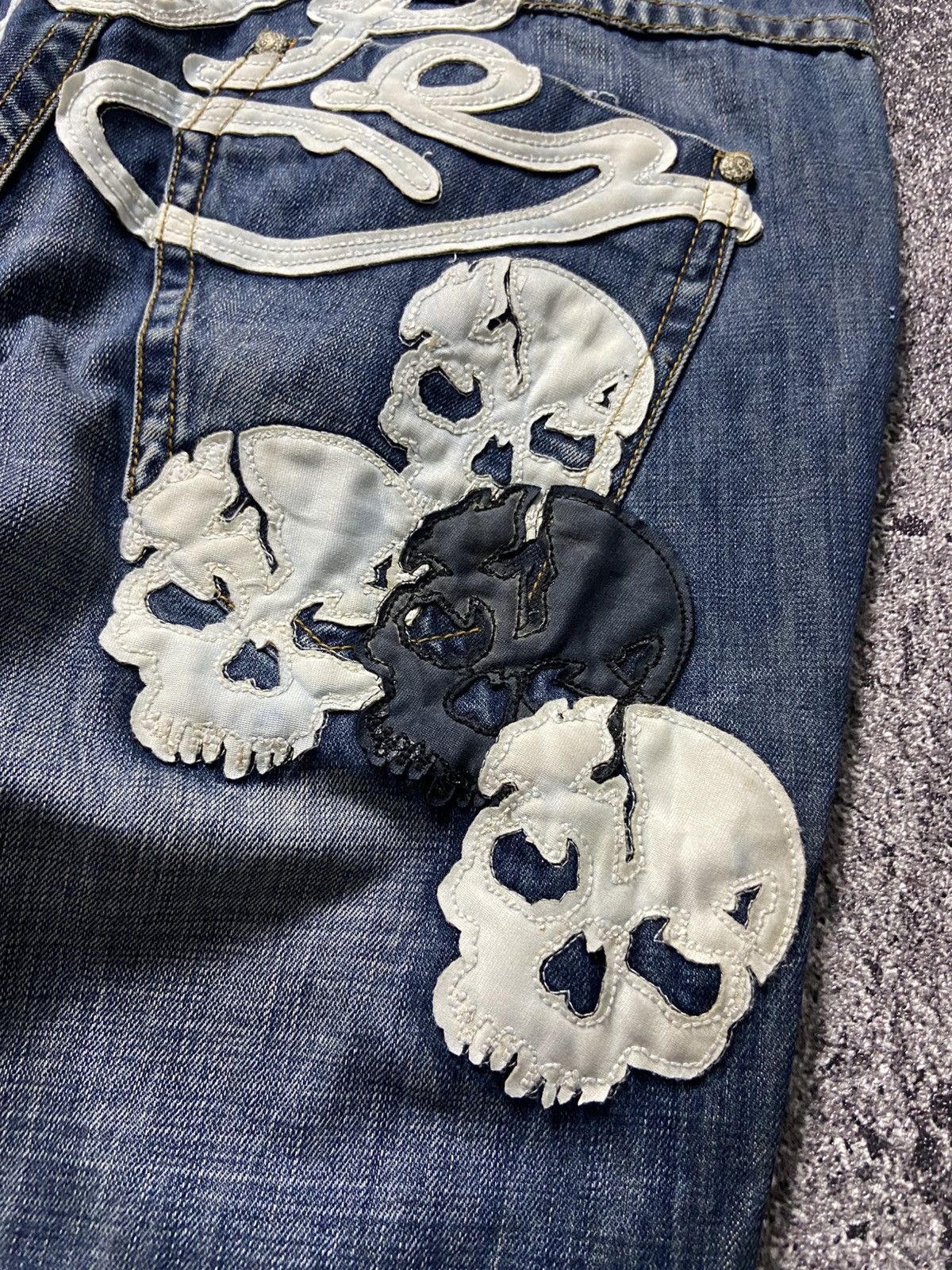Japanese Brand × Mari's Rock Red pepper skull denim Size US 34 / EU 50 - 12 Thumbnail
