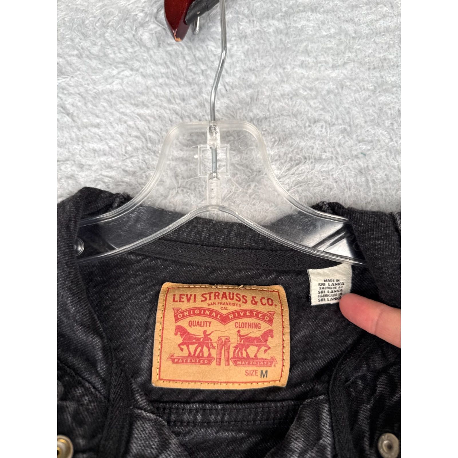 Levi's Levi's Jacket Womens Denim Black Cotton Hooded Short Sleeve - Regular Fit - Button Up - 80s 90s Classic - Womens Size 32" / US 10 / IT 46 - 6 Thumbnail