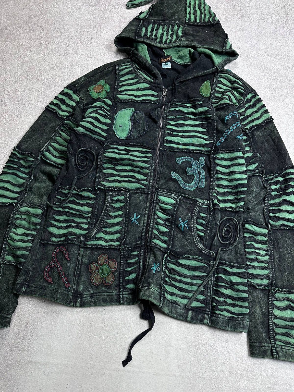 Japanese Brand Vintage avantgarde punk multicolour hoodie hippie kathmandu Size US M / EU 48-50 / 2 - 2 Thumbnail