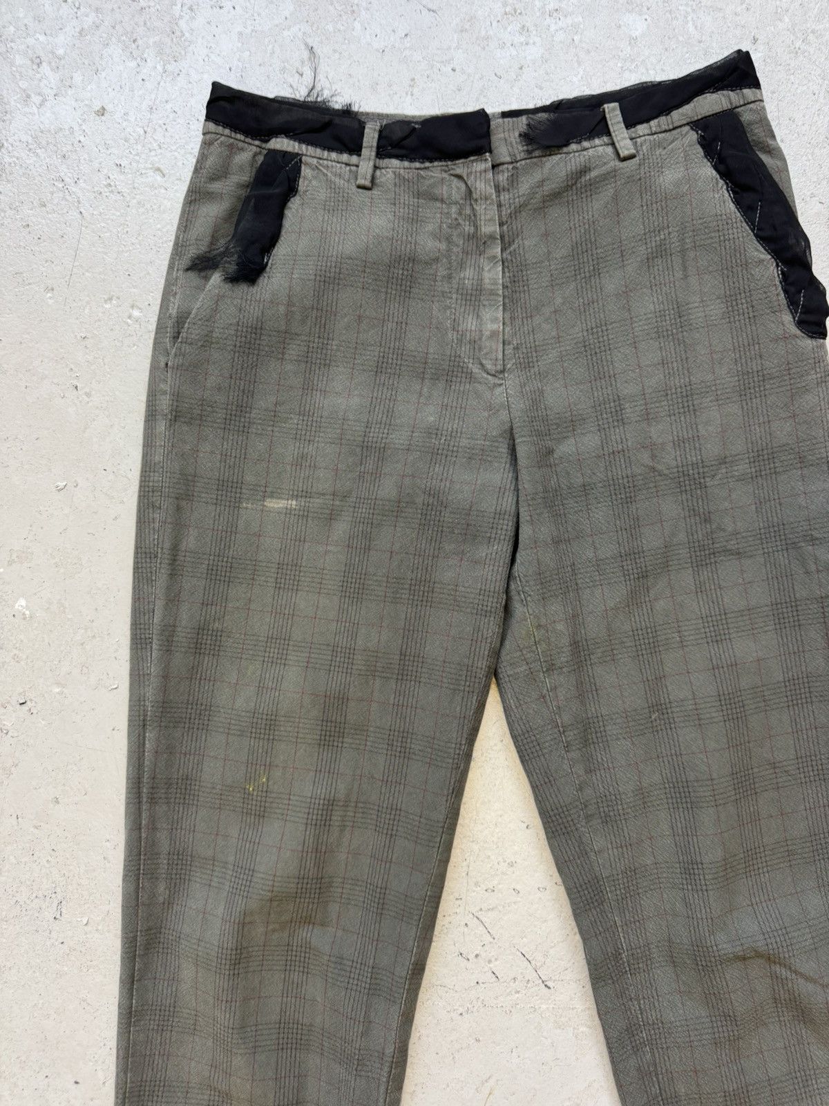 Maison Margiela Maison Margiela Blank Label Green Plaid Trousers Size US 29 - 3 Thumbnail