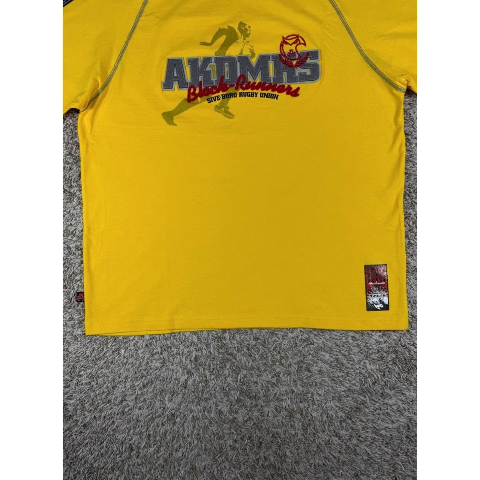 Akademiks VINTAGE Akademiks AKDMKS T-Shirt Rugby Patch Black-Yellow XXL Y2K Hip Hop Skate Men Mens Size US XXL / EU 58 / 5 - 3 Thumbnail