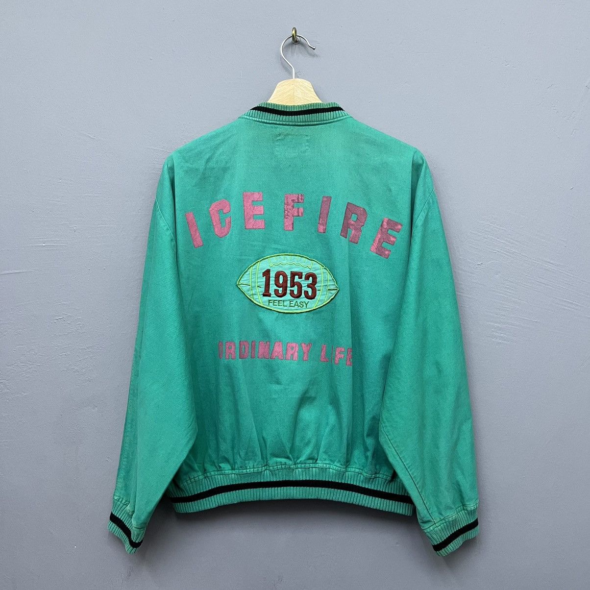 Vintage Vintage Ice Fire Cotton Baseball Jacket Size US M / EU 48-50 / 2 - 1 Thumbnail