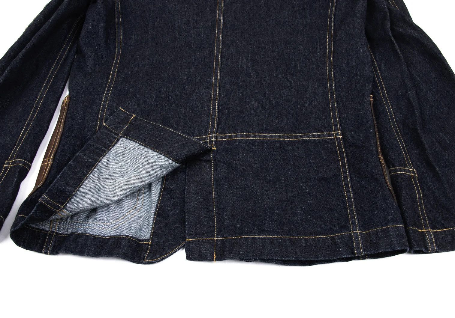 Junya Watanabe Indigo Denim Jacket with Leather Patch Pocket, Size M Size US M / EU 48-50 / 2 - 16 Thumbnail
