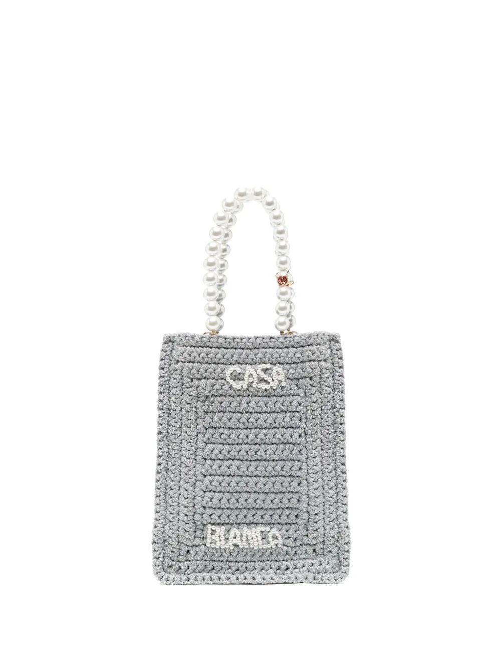 Casablanca PEARL MINI CROCHET SHOPPING BAG Size ONE SIZE - 1 Thumbnail