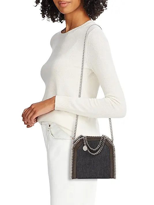 Stella McCartney os11x1225 Size: OS / Tiny Falabella Denim Shoulder Bag Blue Size ONE SIZE - 3 Thumbnail
