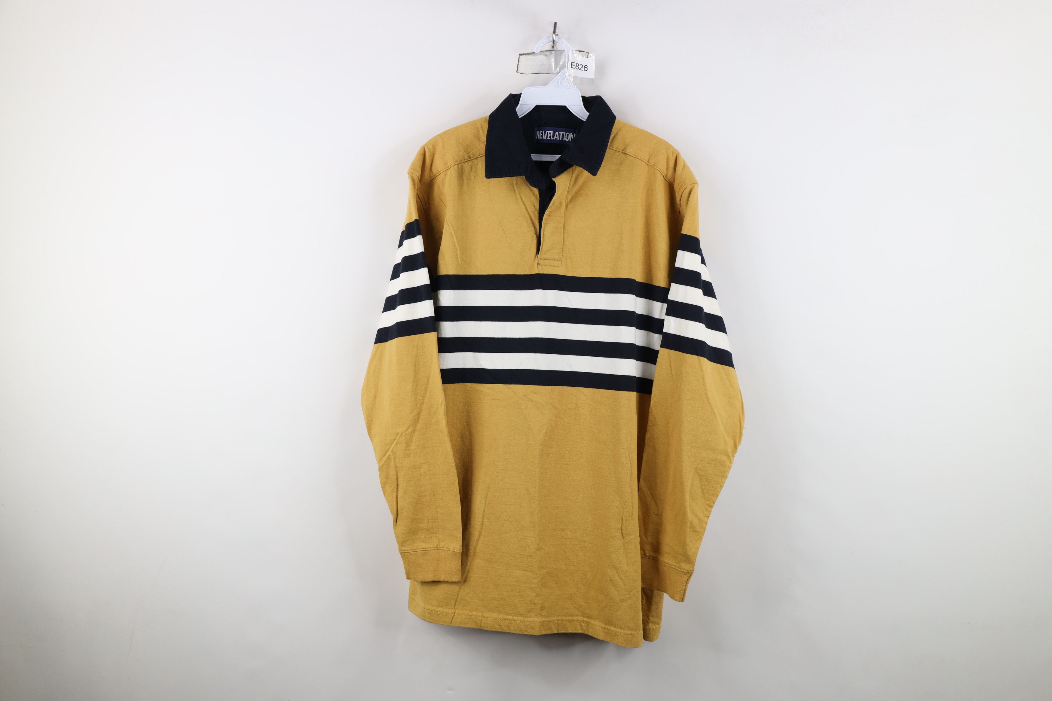 Vintage Vintage 90s Streetwear Striped Long Sleeve Rugby Polo Shirt Size US L / EU 52-54 / 3 - 1 Thumbnail