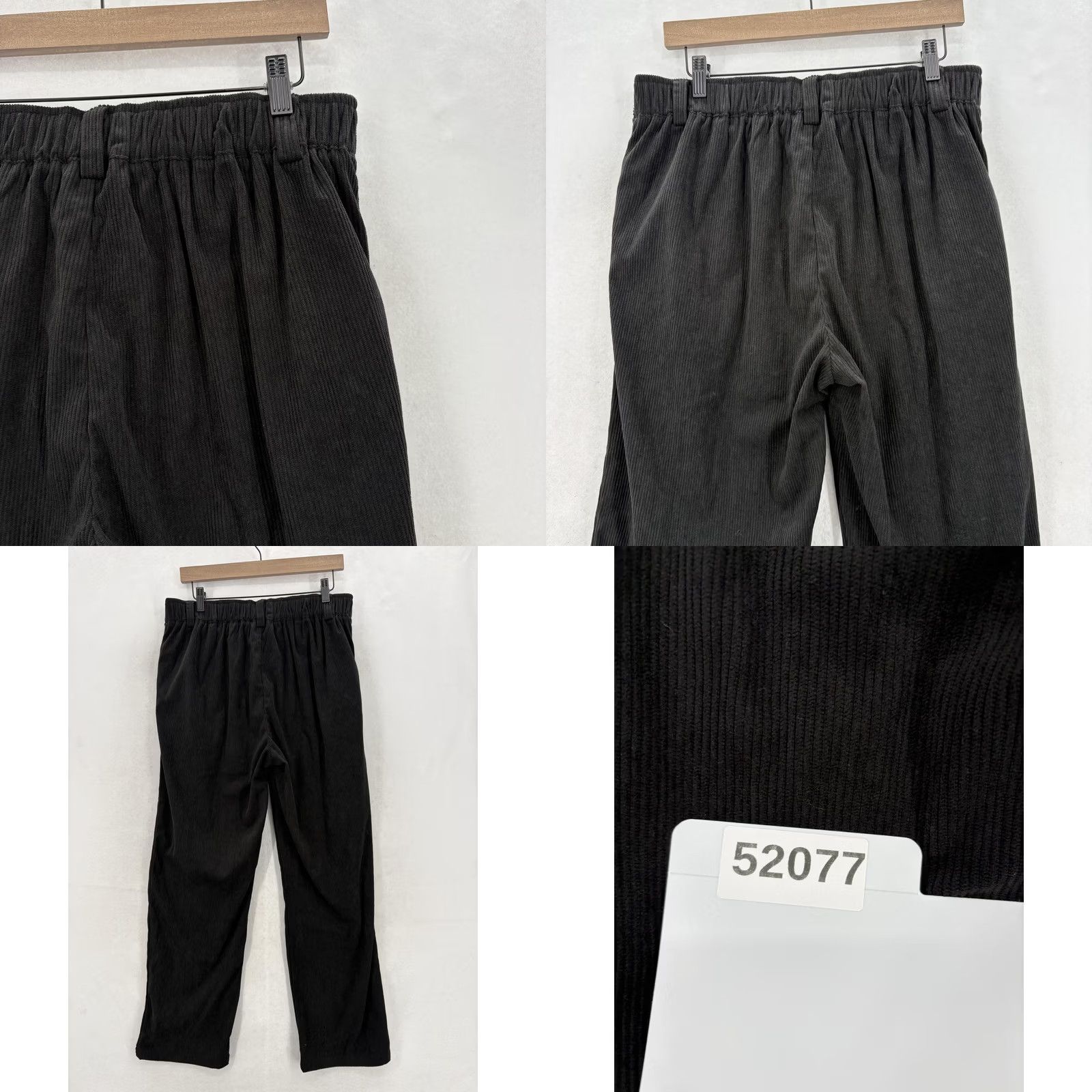 Vintage Halara Corduroy Sweatpants Womens L Tall Black Pleated Elastic Waist Casual Size 36" / US 14 / IT 50 - 9 Thumbnail