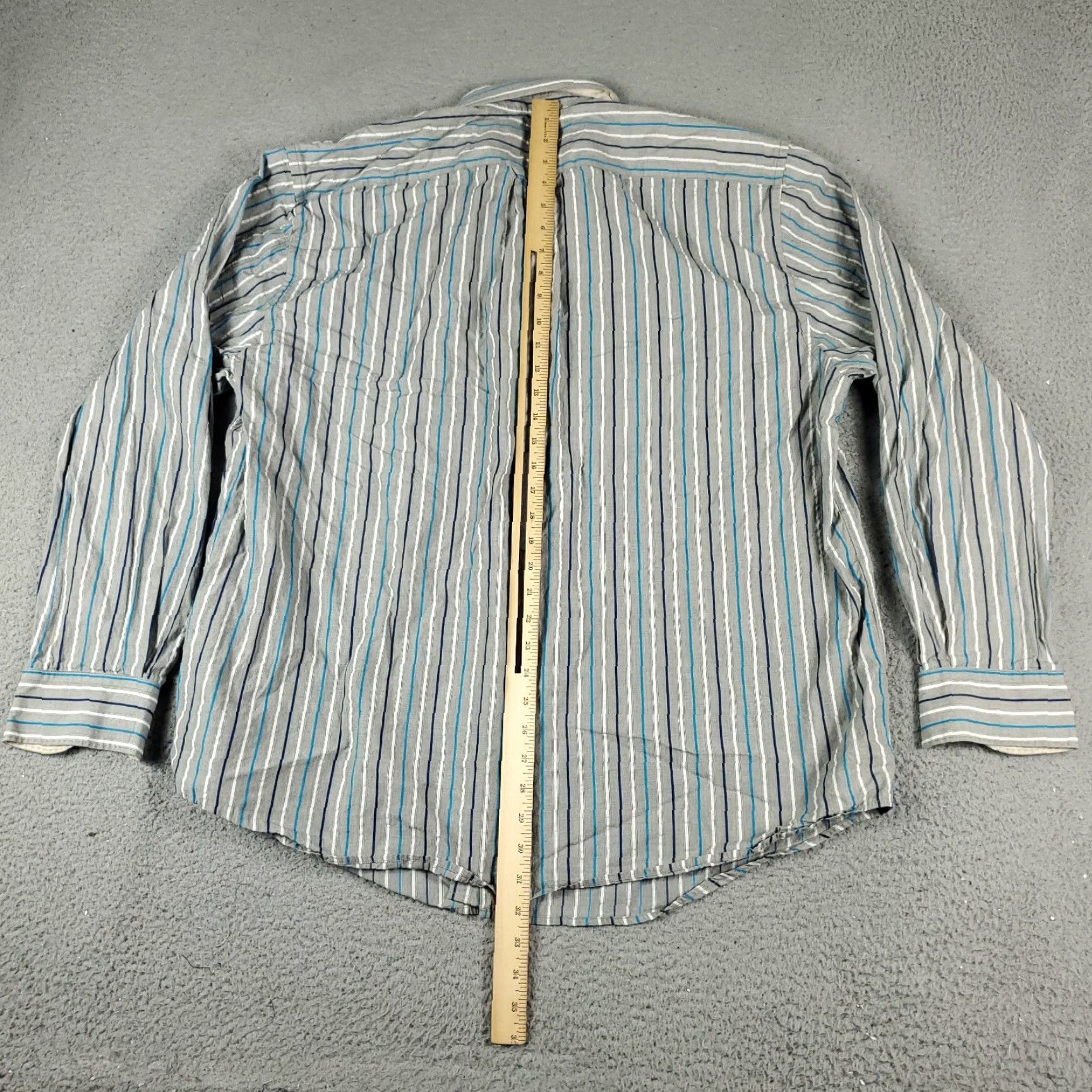 Tommy Bahama Tommy Bahama Shirt Mens 2XL Gray Blue Striped Button-Up Long Sleeve Shirt Size US XXL / EU 58 / 5 - 3 Thumbnail