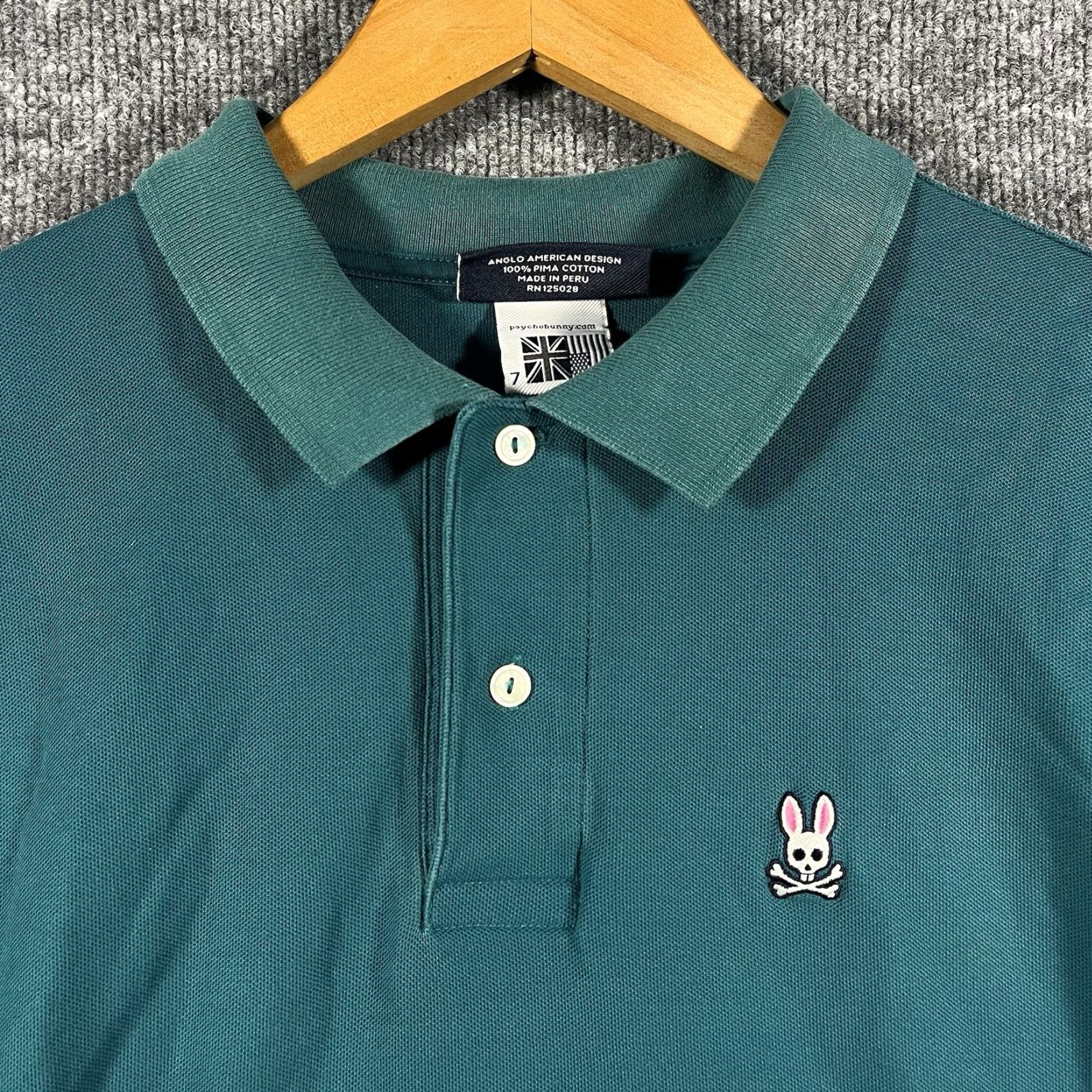 Psycho Bunny Psycho Bunny Polo Shirt Teal Embroidered Logo Pima Cotton Size XL Gray Short Sleeve Collared Men Polo Size US XL / EU 56 / 4 - 2 Thumbnail