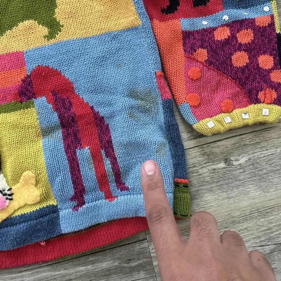 Other Vintage 2002 Susan Bristol Patchwork Dog Sweater Size XL Size XL / US 12-14 / IT 48-50 - 5 Thumbnail